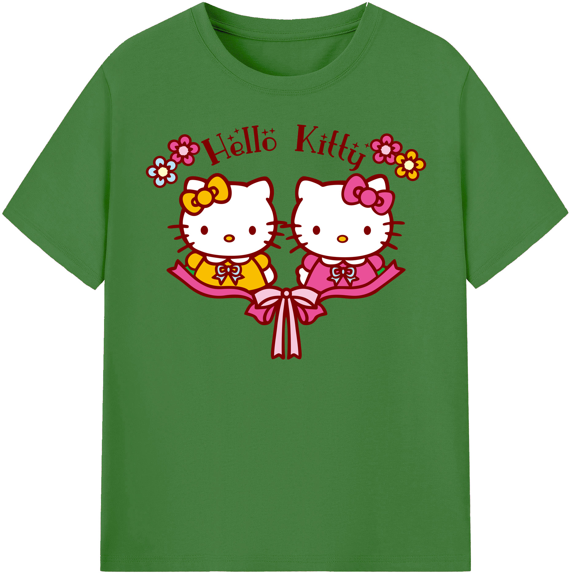 （画像用） Hello Kitty ハローキティ レディースカジュアルプリントTシャツ（綿100％）